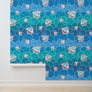 Rocky Sea Pattern Wallpaper