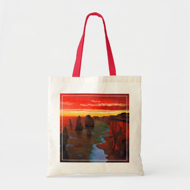 Rocky Seashore At Sunset Tote Bag (Front)