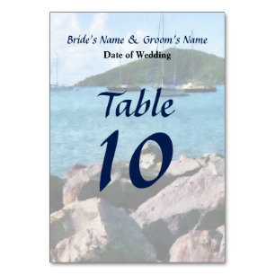 Rocky Shore St. Thomas Save the Date Table Number