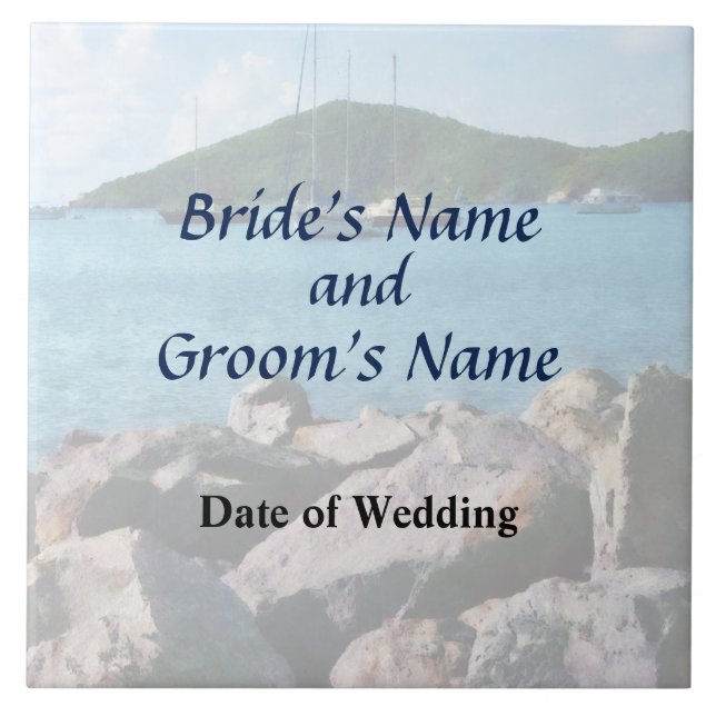 Rocky Shore St. Thomas Wedding Products Tile (Front)
