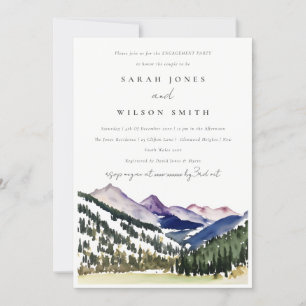 Rocky Snow Pine Mountain Landscape Engagement Invitation