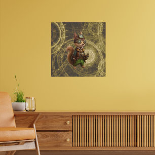 Rocky   Steampunk Squirrel Digital Art Poster