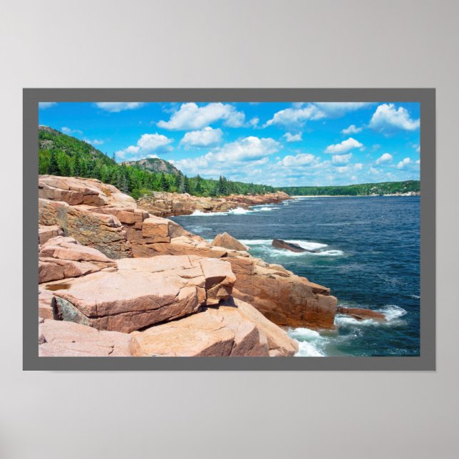 Rocky Summer Seascape Acadia National Park Maine Poster (Front)