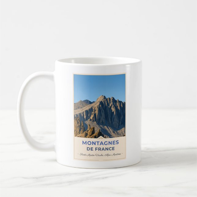 Rocky Summits of the French Alps Coffee Mug (Left)