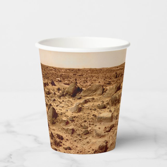 Rocky Surface of Planet Mars Paper Cups (Front)