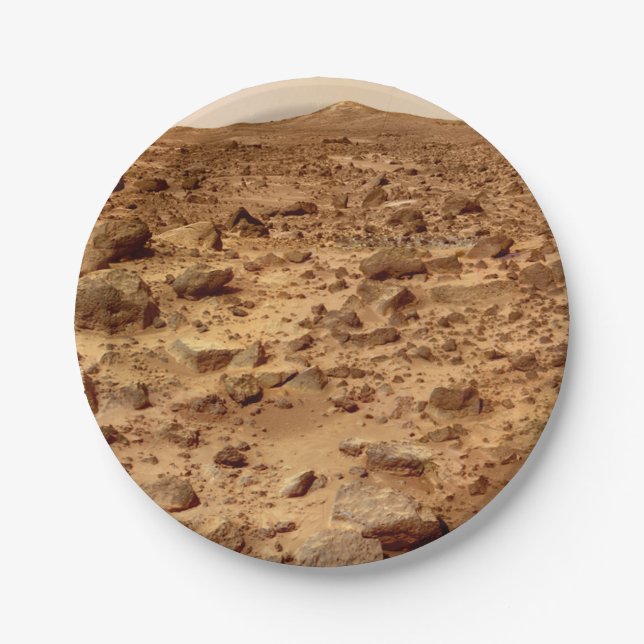 Rocky Surface of Planet Mars Paper Plate (Front)