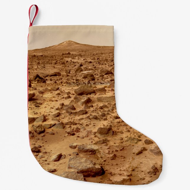 Rocky Surface of Planet Mars Small Christmas Stocking (Front)