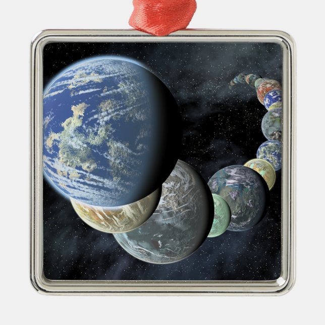 Rocky, terrestrial worlds metal tree decoration (Front)