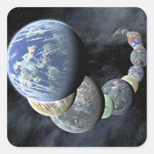 Rocky, terrestrial worlds square sticker