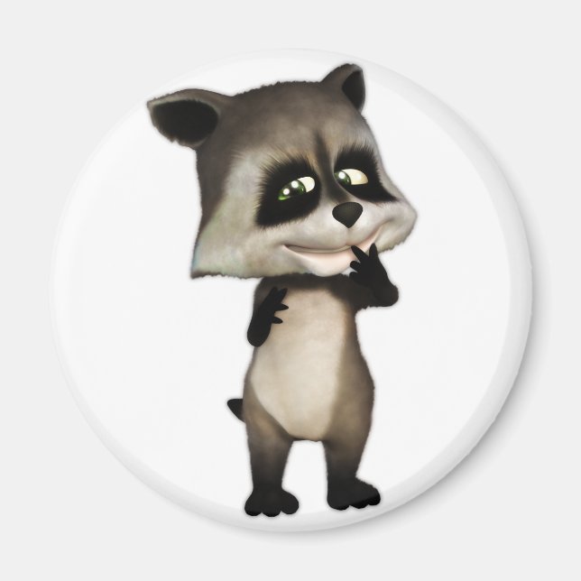 Rocky the Cute Cartoon Racoon Magnet (Front)