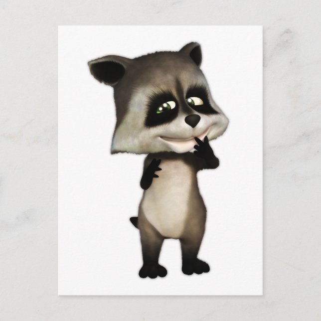 Rocky the Cute Cartoon Racoon Postcard (Front)