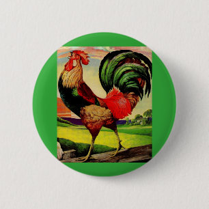 Rocky the Handsome Rooster 6 Cm Round Badge