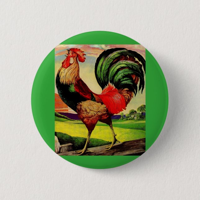 Rocky the Handsome Rooster 6 Cm Round Badge (Front)