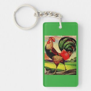 Rocky the Handsome Rooster Key Ring
