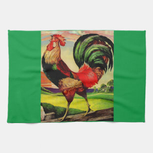 Rocky the Handsome Rooster Tea Towel