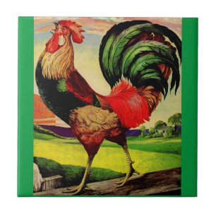 Rocky the Handsome Rooster Tile