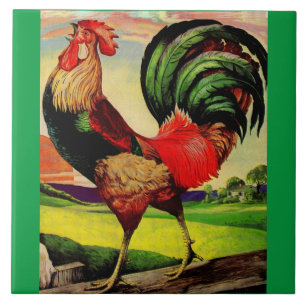 Rocky the Handsome Rooster Tile