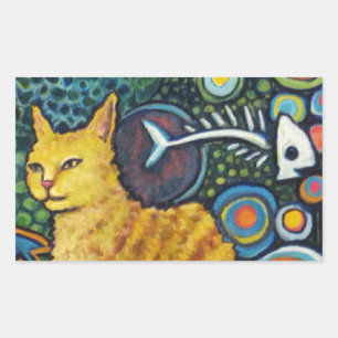 Rocky, The Rock Star Cat Products Rectangular Sticker