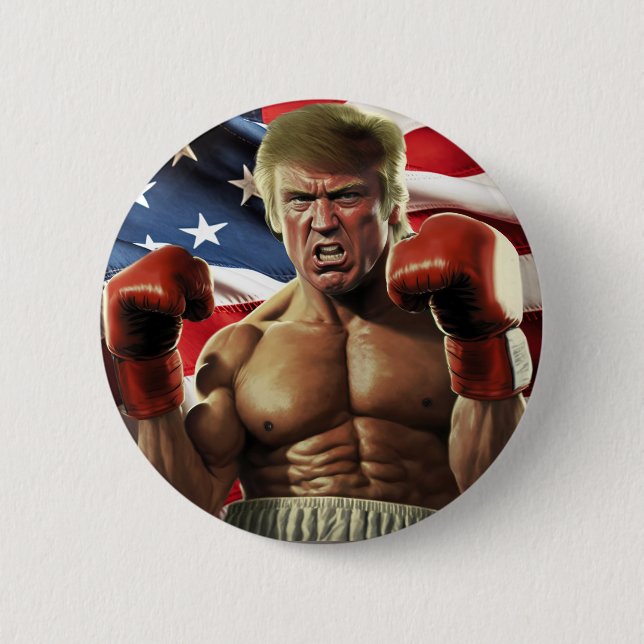 Rocky Trump: The People's Champion of Freedom 6 Cm Round Badge (Front)