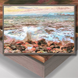 Rocky Waves 0742 Art Canvas Print