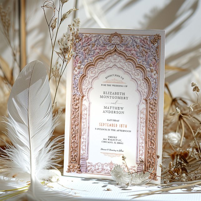 Rococo Baroque Gold Arch Wedding Ornate Detailing Invitation (Creator Uploaded)