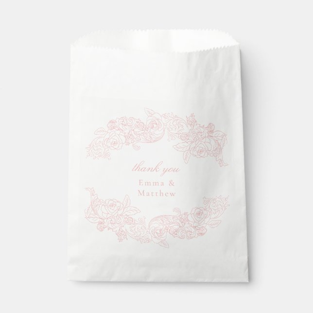 Rococo Baroque Marie Antoinette Victorian Pink Favour Bags (Front)