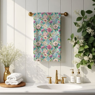 Rococo Bath Towels Pastel Floral Vintage Elegance