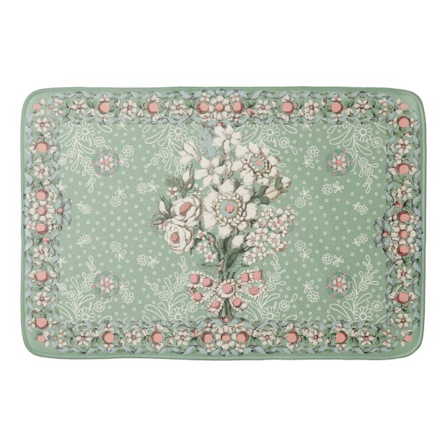 Rococo Bathroom Decor Bath Mat & Rugs Bouquet (Front)