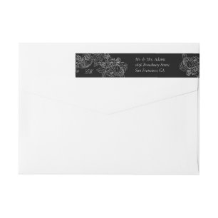 Rococo Black and White Pre-Addressed Return Wrap Around Label