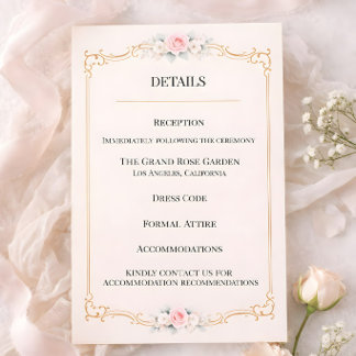 Rococo Blush Wedding Enclosure Card