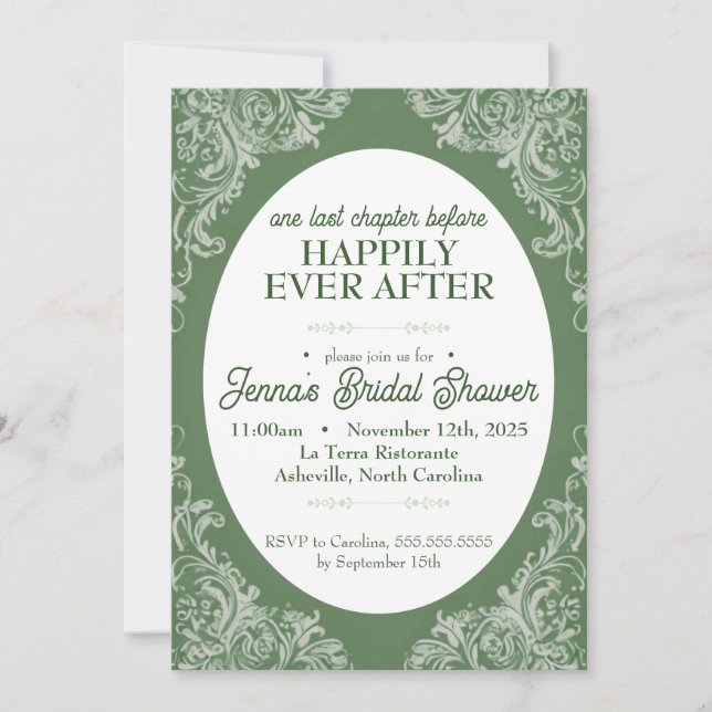 Rococo Bridal Shower Invitation | Garden Vintage (Front)