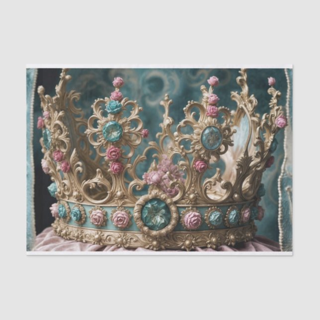 Rococo Crown Up Close Decoupage  Tissue Paper (Front)