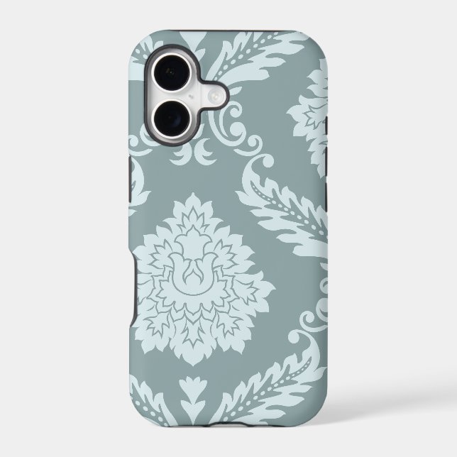 Rococo Damask Art I Duck Egg Blue+Teal (Back)