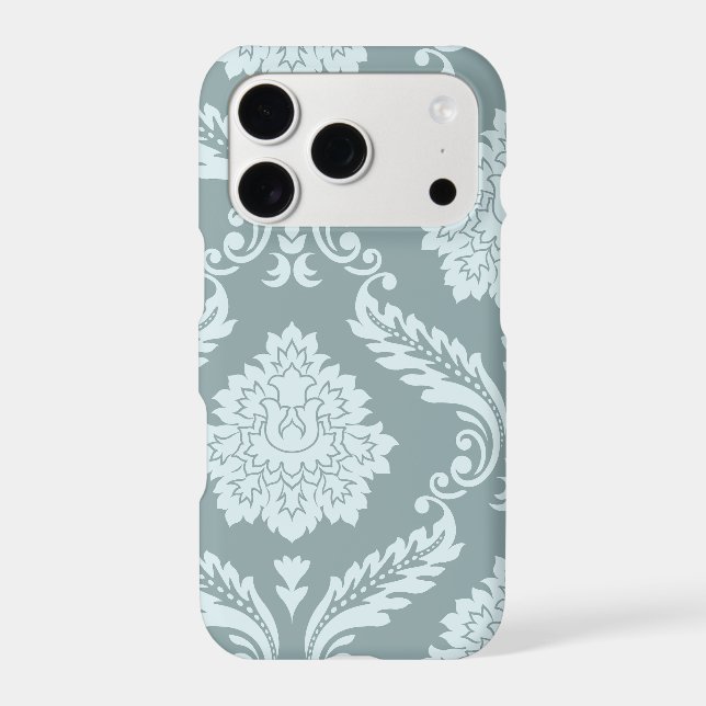 Rococo Damask Art I Duck Egg Blue+Teal (Back)