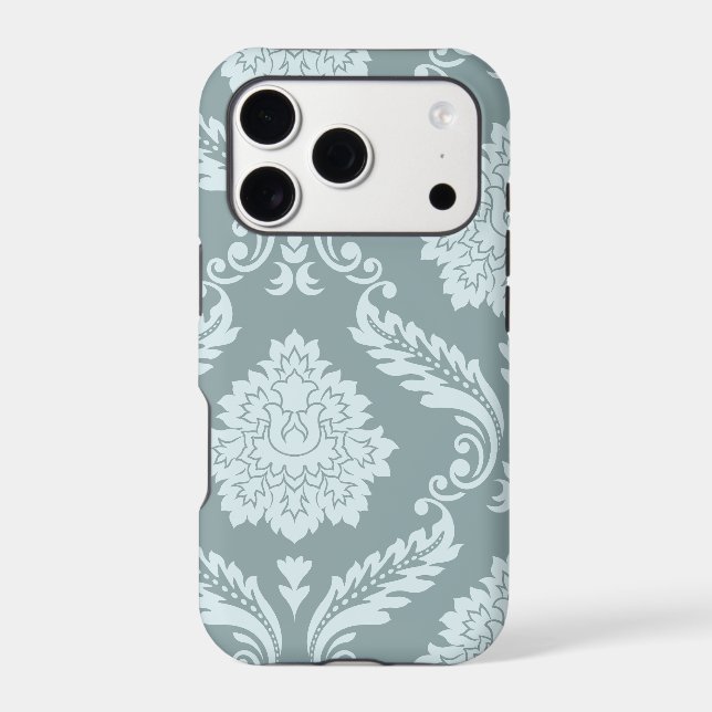 Rococo Damask Art I Duck Egg Blue+Teal (Back)