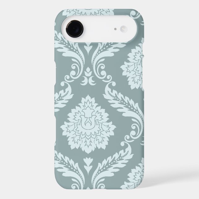 Rococo Damask Art I Duck Egg Blue+Teal (Back)