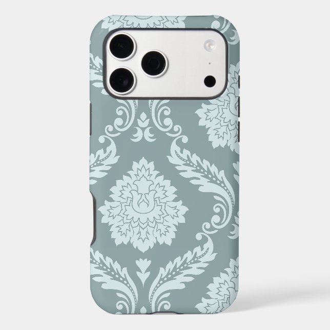 Rococo Damask Art I Duck Egg Blue+Teal (Back)
