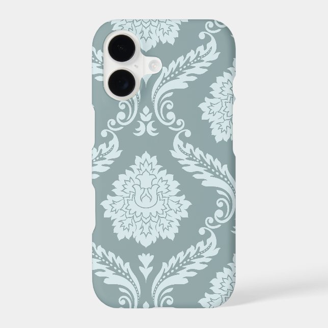 Rococo Damask Art I Duck Egg Blue+Teal (Back)