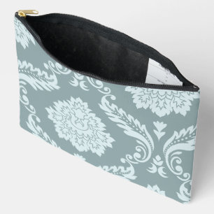 Rococo Damask Art I Duck Egg Blue+Teal Accessory Pouch