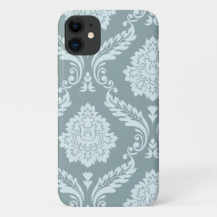 Rococo Damask Art I Duck Egg Blue+Teal iPhone 11 Case