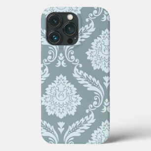 Rococo Damask Art I Duck Egg Blue+Teal iPhone 13 Pro Case