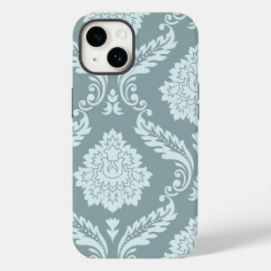 Rococo Damask Art I Duck Egg Blue+Teal Case-Mate iPhone 14 Case