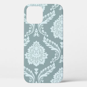Rococo Damask Art I Duck Egg Blue+Teal iPhone 12 Case