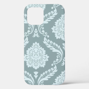 Rococo Damask Art I Duck Egg Blue+Teal iPhone 12 Pro Case