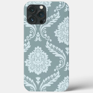 Rococo Damask Art I Duck Egg Blue+Teal iPhone 13 Pro Max Case