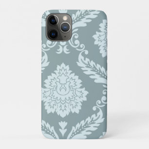 Rococo Damask Art I Duck Egg Blue+Teal iPhone 11 Pro Case