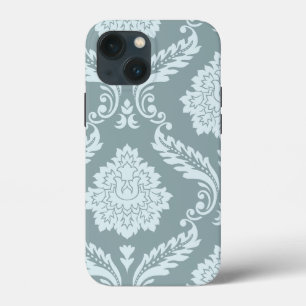 Rococo Damask Art I Duck Egg Blue+Teal iPhone 13 Mini Case