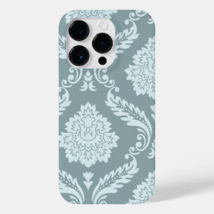 Rococo Damask Art I Duck Egg Blue+Teal Case-Mate iPhone 14 Pro Case