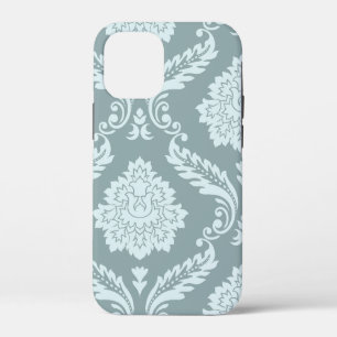 Rococo Damask Art I Duck Egg Blue+Teal iPhone 12 Mini Case