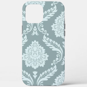 Rococo Damask Art I Duck Egg Blue+Teal iPhone 12 Pro Max Case